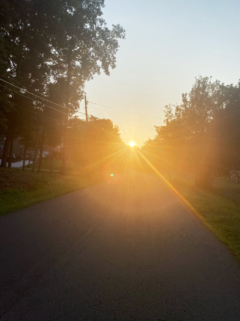 picture of the sunrise from my bike ride on july 20 2023